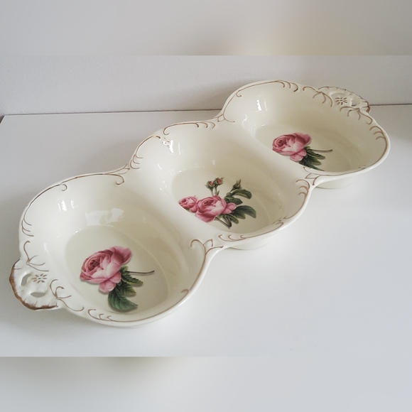 Vintage RK Porcelain Hand Painted 3 Part Divided Plate - Picture 5 of 8